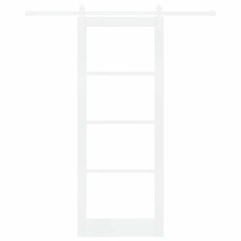 Schiebetür ORKDAL Weiß 83 x 211 cm Massivholz Kiefer und Glas
