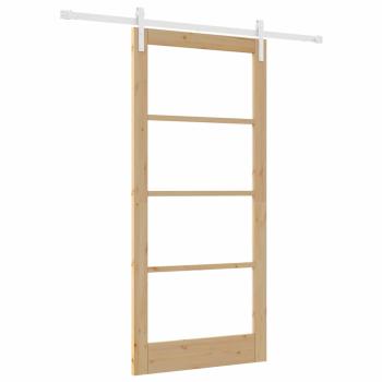 Schiebetür ORKDAL Natur 93 x 202 cm Massivholz Kiefer und Glas