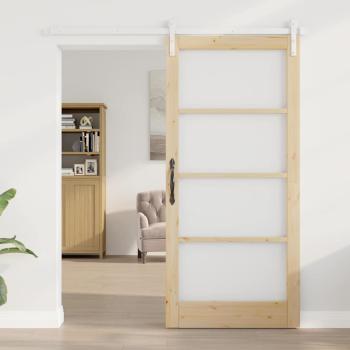 Schiebetür ORKDAL Natur 93 x 202 cm Massivholz Kiefer und Glas