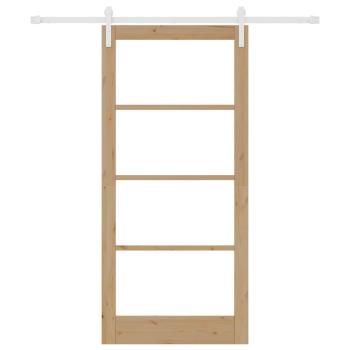 Schiebetür ORKDAL Natur 93 x 202 cm Massivholz Kiefer und Glas