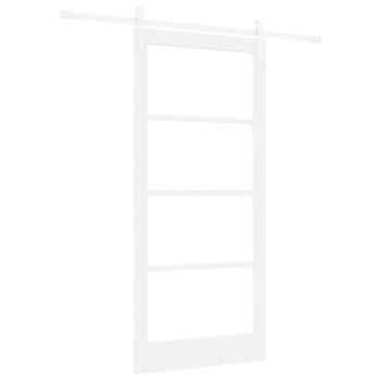 Schiebetür ORKDAL Weiß 93 x 202 cm Massivholz Kiefer und Glas
