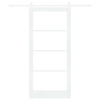 Schiebetür ORKDAL Weiß 93 x 202 cm Massivholz Kiefer und Glas