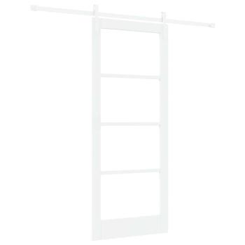 Schiebetür ORKDAL Weiß 83 x 202 cm Massivholz Kiefer und Glas