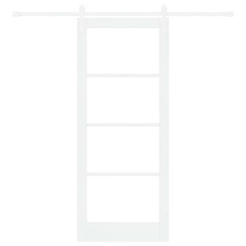 Schiebetür ORKDAL Weiß 83 x 202 cm Massivholz Kiefer und Glas