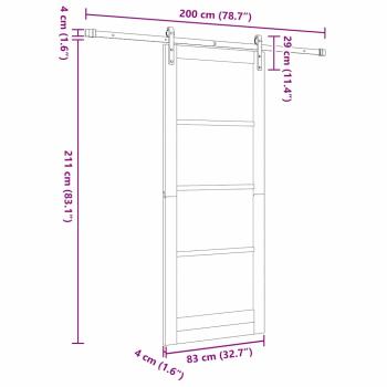 Schiebetür ORKDAL Weiß 83 x 211 cm Massivholz Kiefer und Glas