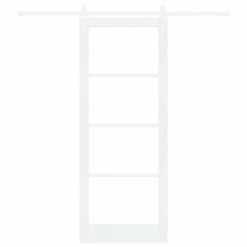 Schiebetür ORKDAL Weiß 83 x 211 cm Massivholz Kiefer und Glas