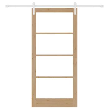 Schiebetür ORKDAL Natur 93 x 202 cm Massivholz Kiefer und Glas