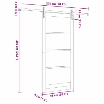 Schiebetür ORKDAL Weiß 93 x 202 cm Massivholz Kiefer und Glas