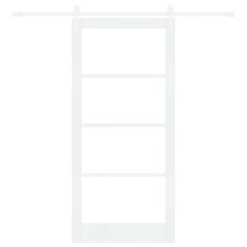 Schiebetür ORKDAL Weiß 93 x 202 cm Massivholz Kiefer und Glas