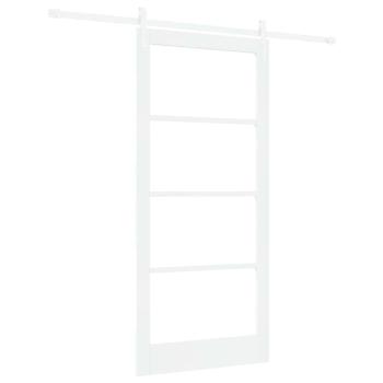 Schiebetür ORKDAL Weiß 93 x 202 cm Massivholz Kiefer und Glas