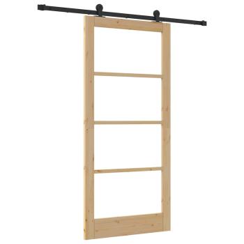Schiebetür ORKDAL 93 x 202 cm Massivholz Kiefer und Glas