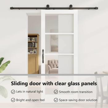 Schiebetür ORKDAL Weiß und Schwarz 83 x 211 cm