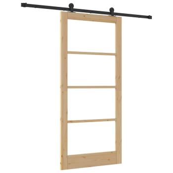 Schiebetür ORKDAL Natürlich und Schwarz 93 x 202 cm