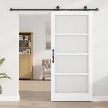 Schiebetür ORKDAL 93 x 202 cm Massivholz Kiefer und Glas