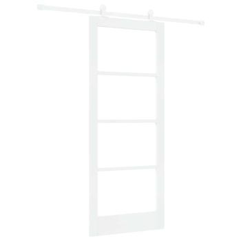 Schiebetür ORKDAL Weiß 83 x 202 cm Massivholz Kiefer und Glas
