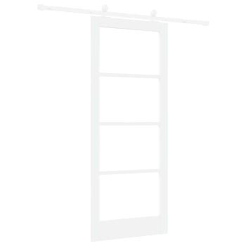 Schiebetür ORKDAL Weiß 83 x 202 cm Massivholz Kiefer und Glas