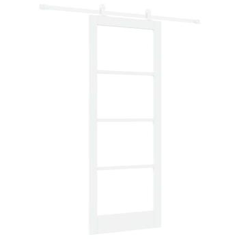 Schiebetür ORKDAL Weiß 83 x 211 cm Massivholz Kiefer und Glas