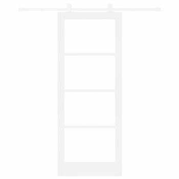 Schiebetür ORKDAL Weiß 83 x 211 cm Massivholz Kiefer und Glas