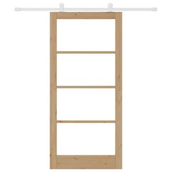 Schiebetür ORKDAL Natur 93 x 202 cm Massivholz Kiefer und Glas