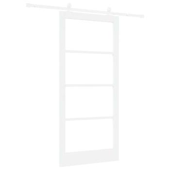 Schiebetür ORKDAL Weiß 93 x 202 cm Massivholz Kiefer und Glas