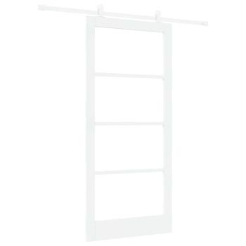 Schiebetür ORKDAL Weiß 93 x 202 cm Massivholz Kiefer und Glas