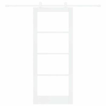 Schiebetür ORKDAL Weiß 83 x 202 cm Massivholz Kiefer und Glas
