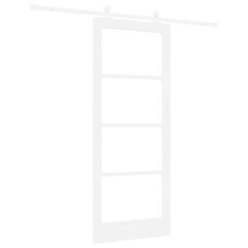 Schiebetür ORKDAL Weiß 83 x 202 cm Massivholz Kiefer und Glas