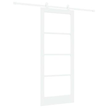 Schiebetür ORKDAL Weiß 83 x 202 cm Massivholz Kiefer und Glas