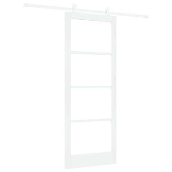 Schiebetür ORKDAL Weiß 83 x 211 cm Massivholz Kiefer und Glas