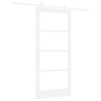 Schiebetür ORKDAL Weiß 93 x 202 cm Massivholz Kiefer und Glas