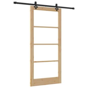 Schiebetür ORKDAL Natürlich und Schwarz 93 x 202 cm