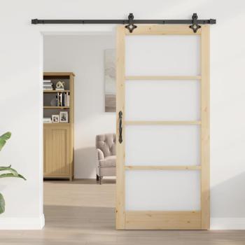 Schiebetür ORKDAL Natürlich und Schwarz 93 x 202 cm