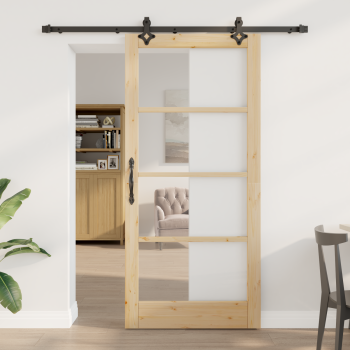 Schiebetür ORKDAL Natürlich und Schwarz 93 x 202 cm