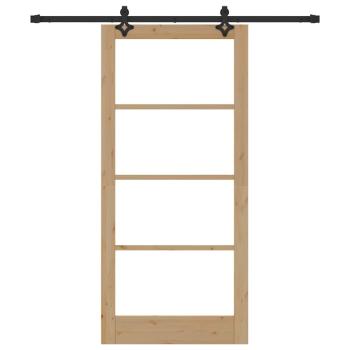Schiebetür ORKDAL Natürlich und Schwarz 93 x 202 cm