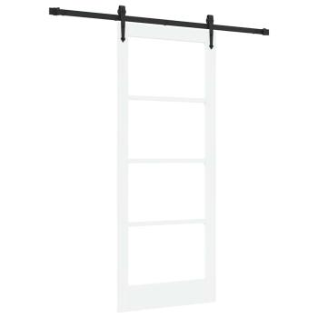Schiebetür Weiß 83 x 202 cm Massivholz Kiefer und Glas