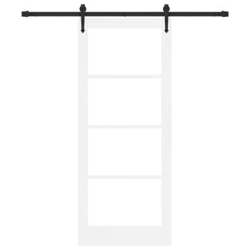 Schiebetür Weiß 83 x 202 cm Massivholz Kiefer und Glas