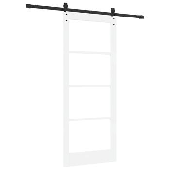 Schiebetür Weiß 83 x 202 cm Massivholz Kiefer und Glas