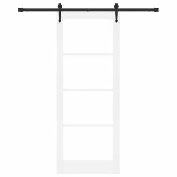 Schiebetür Weiß 83 x 211 cm Massivholz Kiefer und Glas