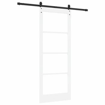 Schiebetür Weiß 83 x 211 cm Massivholz Kiefer und Glas