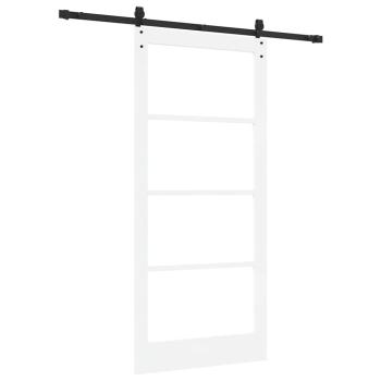 Schiebetür Weiß 93 x 202 cm Massivholz Kiefer und Glas
