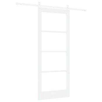 Schiebetür Weiß 83 x 202 cm Massivholz Kiefer und Glas