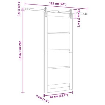 Schiebetür Weiß 83 x 202 cm Massivholz Kiefer und Glas
