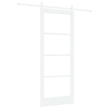 Schiebetür Weiß 83 x 202 cm Massivholz Kiefer und Glas