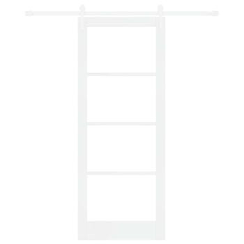 Schiebetür Weiß 83 x 211 cm Massivholz Kiefer und Glas