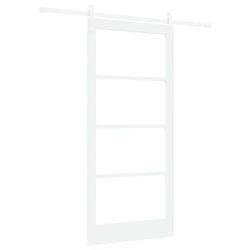 Schiebetür Weiß 93 x 202 cm Massivholz Kiefer und Glas