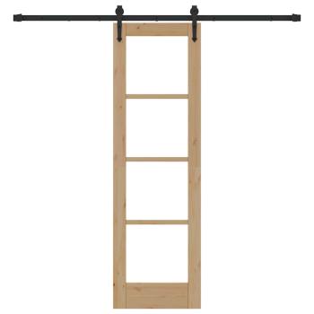 Schiebetür Natürlich und Schwarz 61 x 198,5 cm