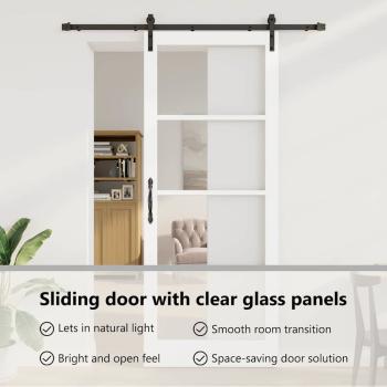 Schiebetür ORKDAL Weiß und Schwarz 93 x 232 cm