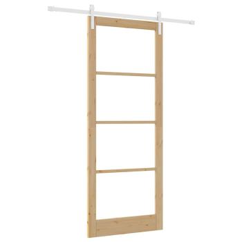Schiebetür ORKDAL Natur 93 x 232 cm Massivholz Kiefer und Glas