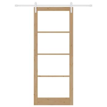 Schiebetür ORKDAL Natur 93 x 232 cm Massivholz Kiefer und Glas