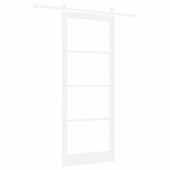 Schiebetür ORKDAL Weiß 93 x 232 cm Massivholz Kiefer und Glas